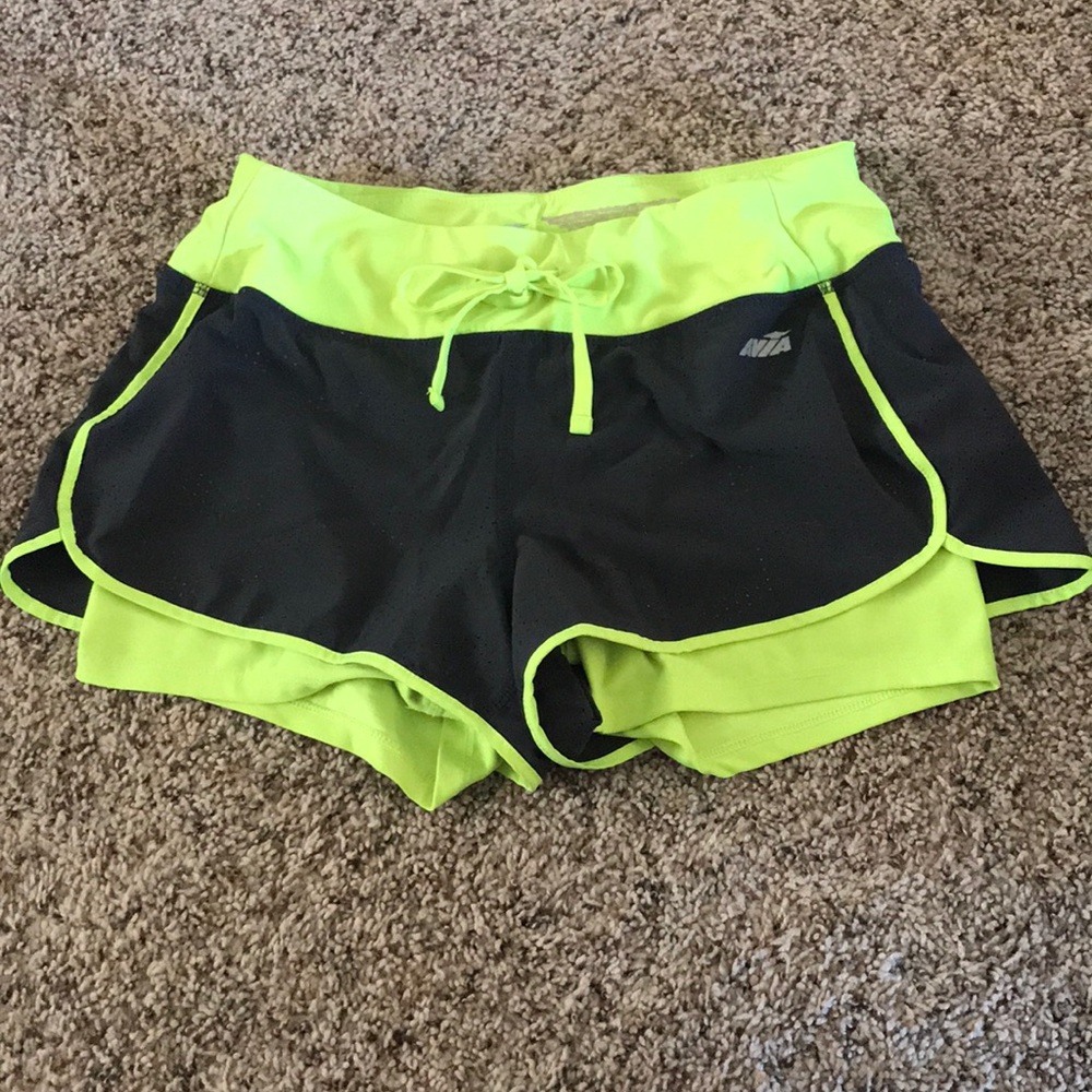 Avia Athletic Shorts with Neon Spandex
